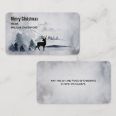 Carte De Visite Rennes dans l'Aquarelle gris sauvage Noël (Devant / Derrière)