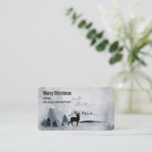 Carte De Visite Rennes dans l'Aquarelle gris sauvage Noël (Debout devant)