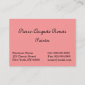 Carte De Visite Renoir : Filles au piano (Dos)