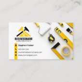 Carte De Visite Rénovation de maison jaune professionnel Construct (Devant)