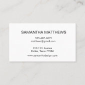 Carte De Visite Rénovation de Meubles à l'Aquarelle Maison (Dos)