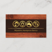 Carte De Visite Rénovation des lignes d'or en bois (Devant)