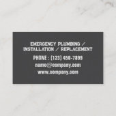 Carte De Visite Rénovation Pipe Handyman Pluming Service Plumber (Dos)