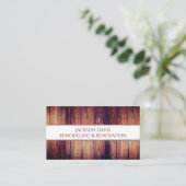 Carte De Visite Rénovation Retrait Du Grain De Bois Monogramme Rus (Debout devant)