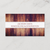 Carte De Visite Rénovation Retrait Du Grain De Bois Monogramme Rus (Devant)