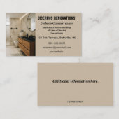 Carte De Visite Rénovations de salle de bain modifiables (Devant / Derrière)