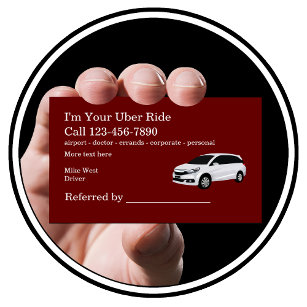 Carte De Visite Renvoi du chauffeur de taxi de Rideshare