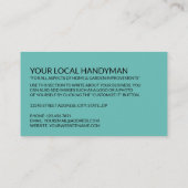 Carte De Visite Réparateur classique, Handyman (Dos)