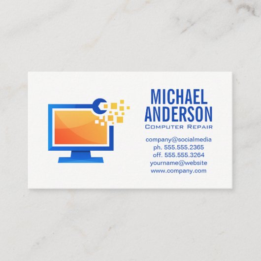 Carte De Visite Réparateur informatique | Technicien (Devant)