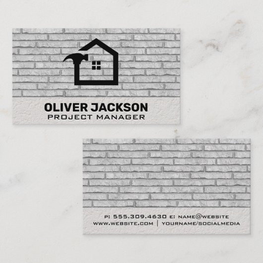 Carte De Visite Réparation à domicile | Arrière - plan de mur de b (Devant / Derrière)