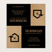Carte De Visite Réparation à domicile | Handyman | Construction (Extérieur déplié)