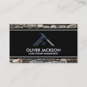 Carte De Visite Réparation à domicile | Mur de pierre | Lignes bla (Devant)