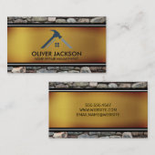 Carte De Visite Réparation à domicile | Mur en pierre |Lignes blan (Devant / Derrière)