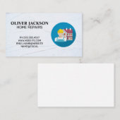 Carte De Visite Réparation à domicile | Ouvrier de construction (Devant / Derrière)