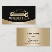 Carte De Visite Réparation automatique Automobile Moderne Black Go (Devant / Derrière)