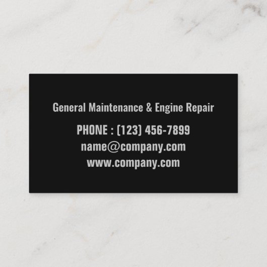 Carte De Visite Réparation automatique Automotive engins industrie (Dos)