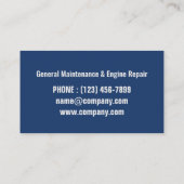 Carte De Visite Réparation automatique Automotive engins industrie (Dos)