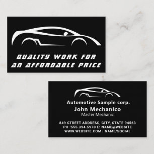 Carte De Visite Réparation automatique du nettoyage de détail auto