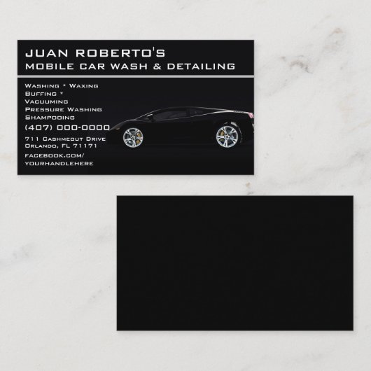 Carte De Visite Réparation automatique du nettoyage de détail auto (Devant / Derrière)