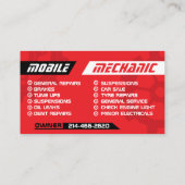 Carte De Visite Réparation automatique mobile modifiable (Dos)