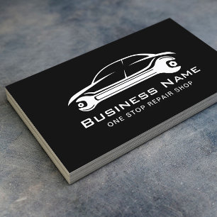Carte De Visite Réparation Automatique Voiture & Logo de clé Mé