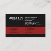 Carte De Visite Réparation automobile - Mécanique (Dos)