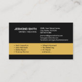 Carte De Visite Réparation automobile - Mécanique (Dos)