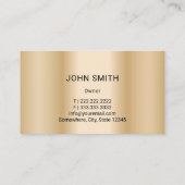 Carte De Visite Réparation Automobile Moderne Or Automobile Mécani (Dos)