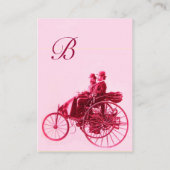 Carte De Visite RÉPARATION AUTOMOBILE MONOGRAMME rose fuchsia (Dos)