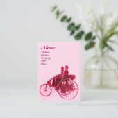 Carte De Visite RÉPARATION AUTOMOBILE MONOGRAMME rose fuchsia (Debout devant)