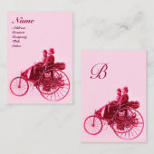 Carte De Visite RÉPARATION AUTOMOBILE MONOGRAMME rose fuchsia (Devant / Derrière)