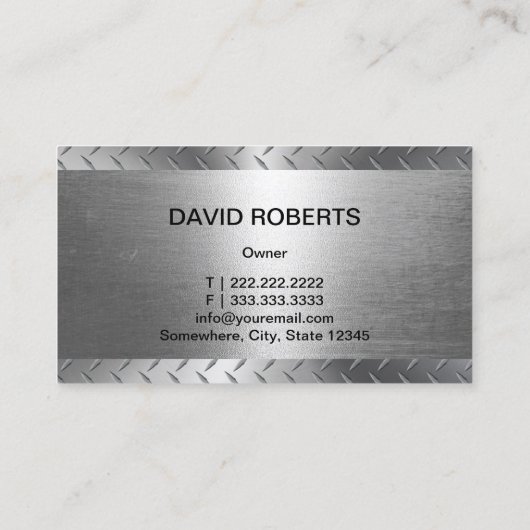 Carte De Visite Réparation automobile professionnelle Blue Metal A (Dos)