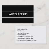 Carte De Visite Réparation Automobile Simple (Devant / Derrière)