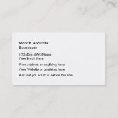 Carte De Visite Réparation Automobile Simple (Dos)
