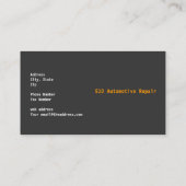 Carte De Visite Réparation d'automobiles (Dos)