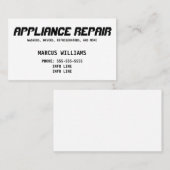 Carte De Visite Réparation de base de l'appliance (Devant / Derrière)