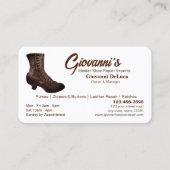 Carte De Visite Réparation de la chaussure de cordonnier (Devant)