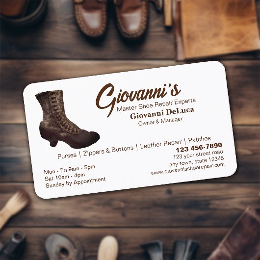Carte De Visite Réparation de la chaussure de cordonnier