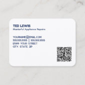 Carte De Visite Réparation de l'appliance QR (Dos)