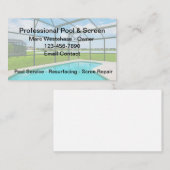 Carte De Visite Réparation De L'Écran De La Piscine Simple (Devant / Derrière)