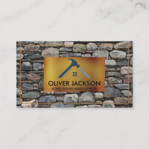 Carte De Visite Réparation de maison Mur de pierre Agent immob