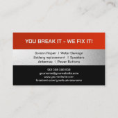 Carte De Visite Réparation de périphériques professionnels moderne (Dos)