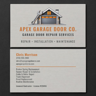 Carte De Visite Réparation de porte de garage Métallique Professio