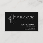 Carte De Visite Réparation de smartphone moderne noir et blanc (Devant)