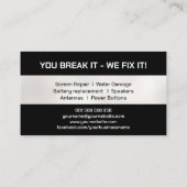 Carte De Visite Réparation de smartphone professionnelle moderne (Dos)