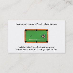 Carte de visite : Réparation de table de pool