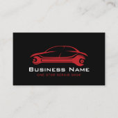 Carte De Visite Réparation de voiture Automotive Noir & Rouge Auto (Devant)