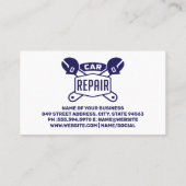 Carte De Visite Réparation de voiture Logo Wrenches | Métallique (Dos)