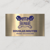 Carte De Visite Réparation de voiture Logo Wrenches | Métallique (Devant)