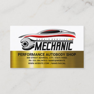 Carte De Visite Réparation de voiture Mécanicien Graphiques au